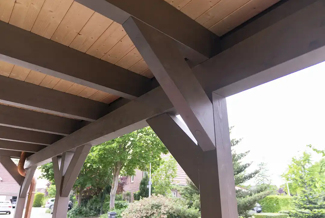 Flachdachcarport aus Holz 400x500cm - Image 8