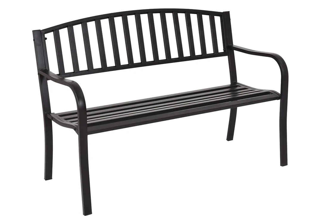 Gartenbank aus Stahl, 2-Sitzer schwarz