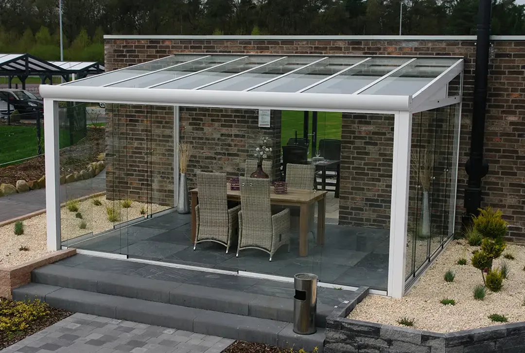 Kaltwintergarten Aluminium 700x250cm VSG weiß - Image 7