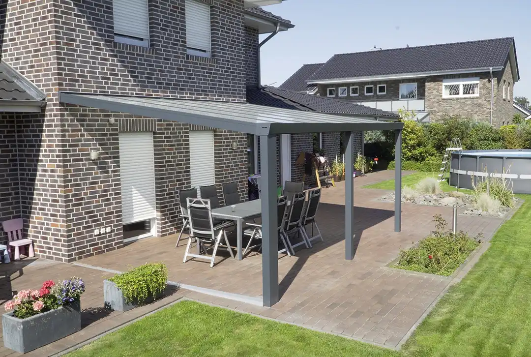 Terrassenüberdachung 5x4m Aluminium Wandanbau, Topseller - Image 5