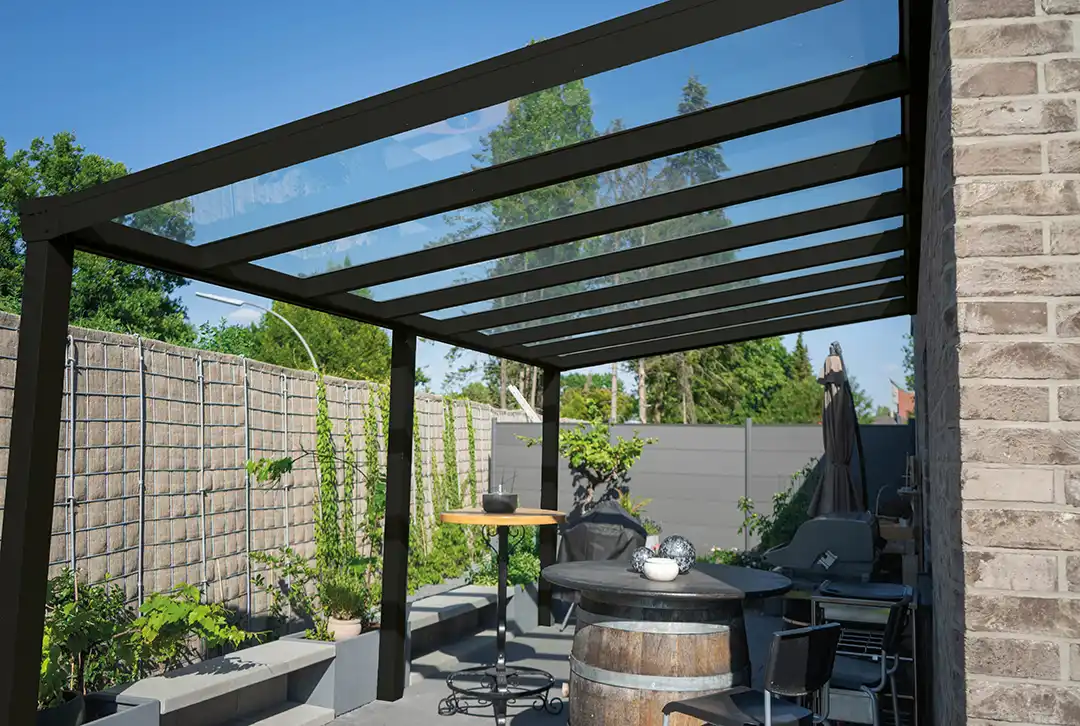 Terrassenüberdachung Aluminium 400x250cm VSG schwarz - Image 9