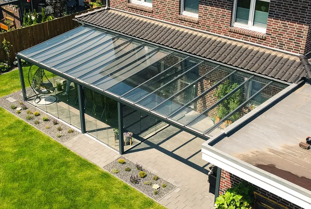 Terrassenüberdachung Aluminium 1000x450cm VSG - Image 2
