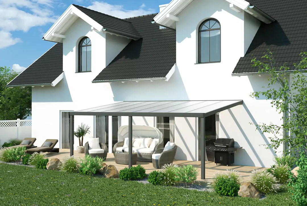 Terrassenüberdachung Aluminium 600x250cm VSG grau - Image 5