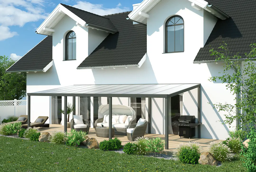 Terrassenüberdachung Aluminium 800x250cm VSG grau - Image 4