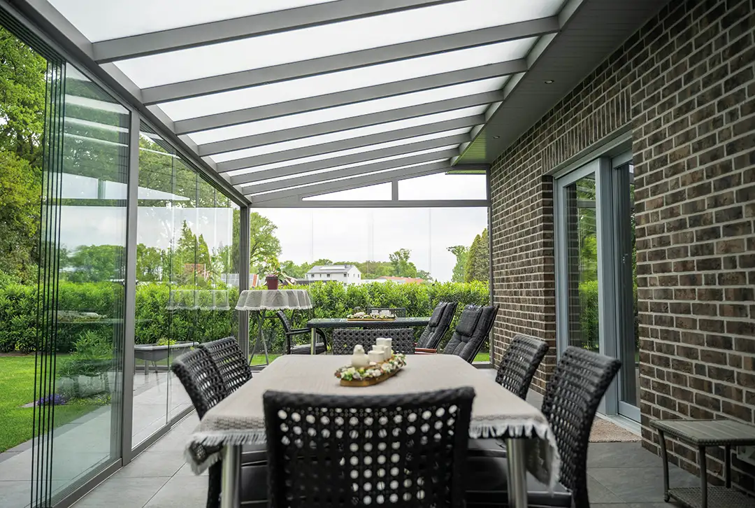 Terrassenüberdachung Aluminium 400x250cm VSG grau - Image 10