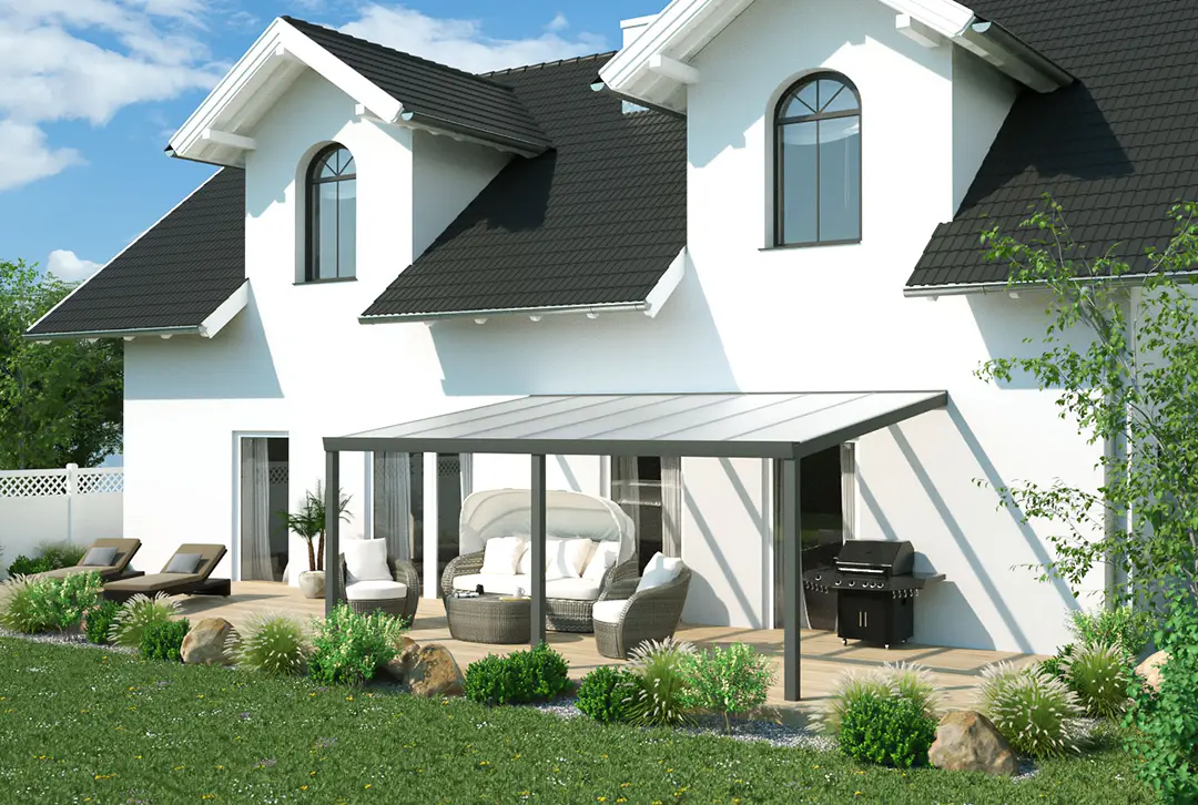 Terrassenüberdachung Aluminium 500x250cm VSG anthrazit - Image 2