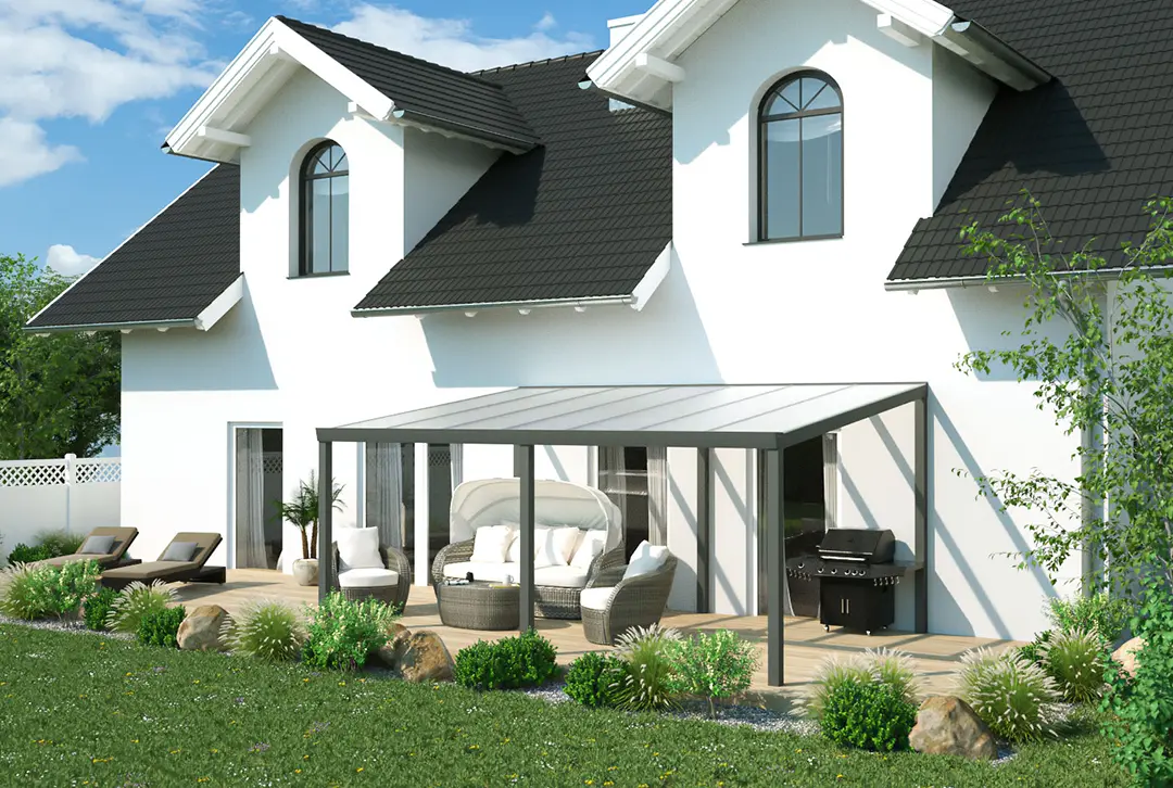 Terrassenüberdachung Aluminium 500x250cm VSG anthrazit - Image 4