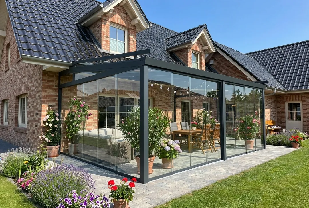 Terrassenüberdachung aus Aluminium für den Wandanbau - Image 2