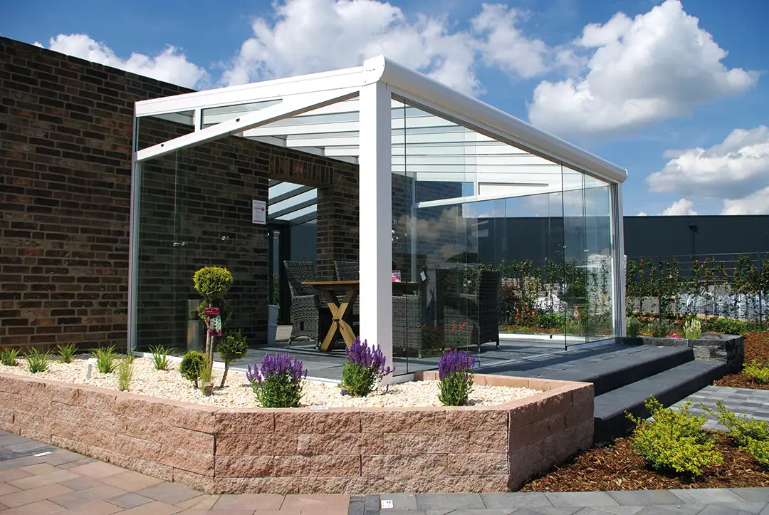 Terrassenüberdachung Aluminium 600x250cm VSG weiß - Image 11