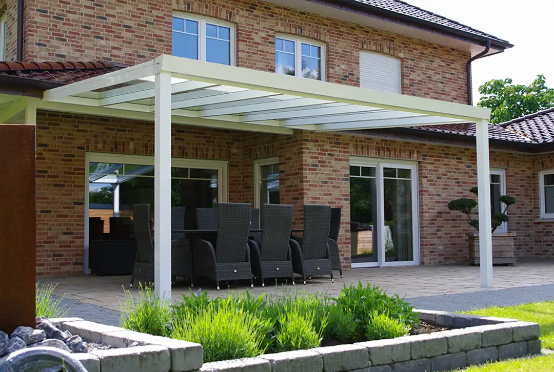 Terrassenüberdachung Aluminium 600x250cm VSG weiß - Image 2