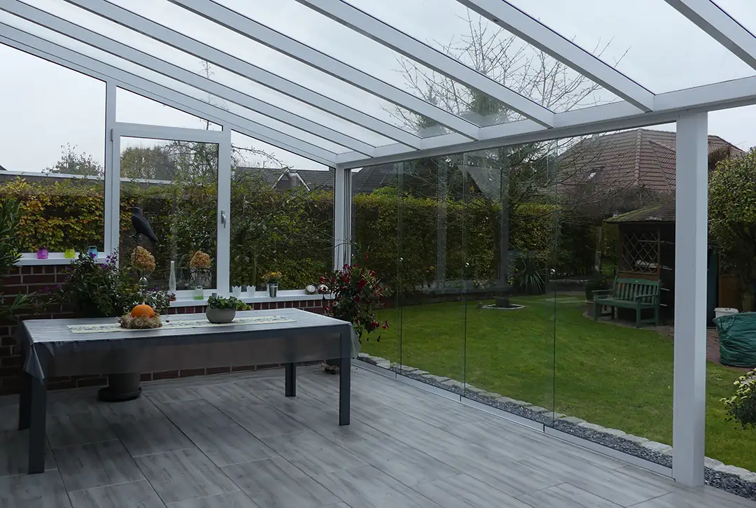 Terrassenüberdachung Aluminium 600x250cm VSG weiß - Image 14