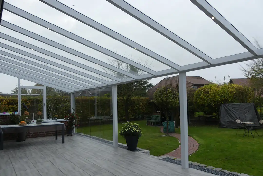 Terrassenüberdachung Aluminium 600x250cm VSG weiß - Image 15