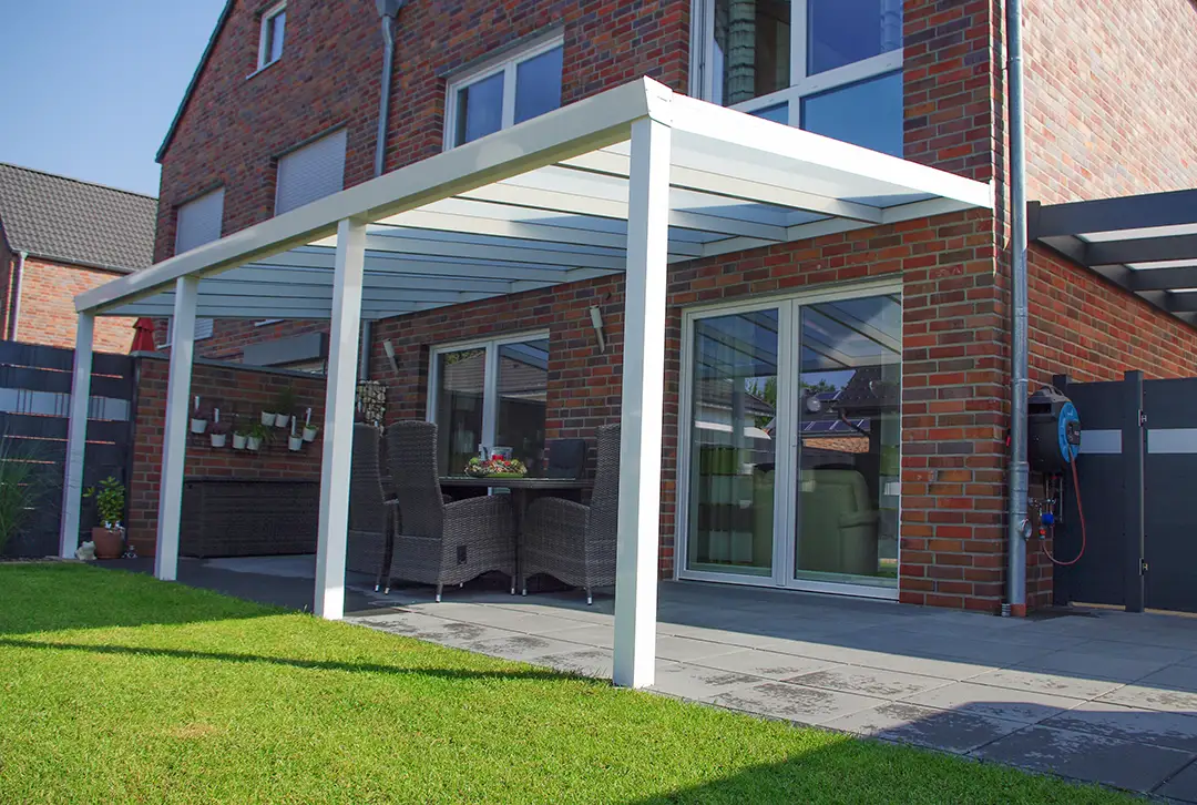 Terrassenüberdachung Aluminium 600x250cm VSG weiß - Image 13
