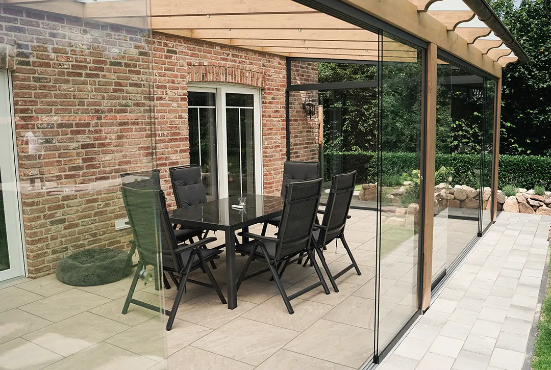 Terrassenüberdachung aus Leimholz, Wandanbau - Image 12