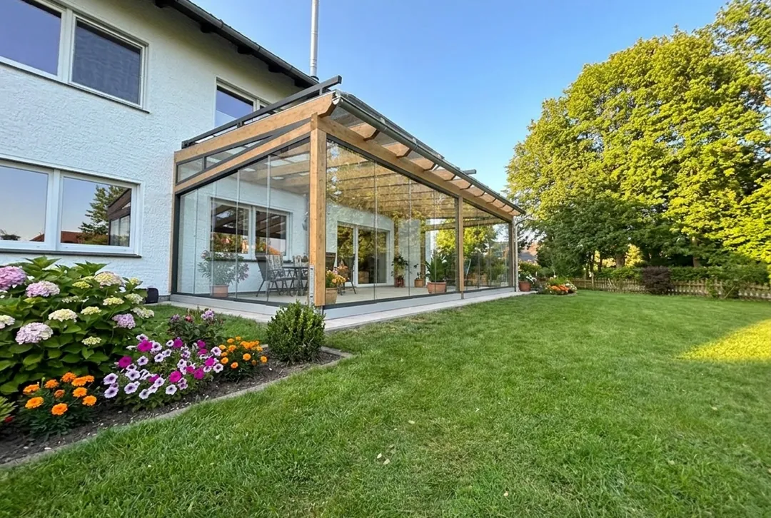 Terrassenüberdachung aus Leimholz, Wandanbau - Image 7
